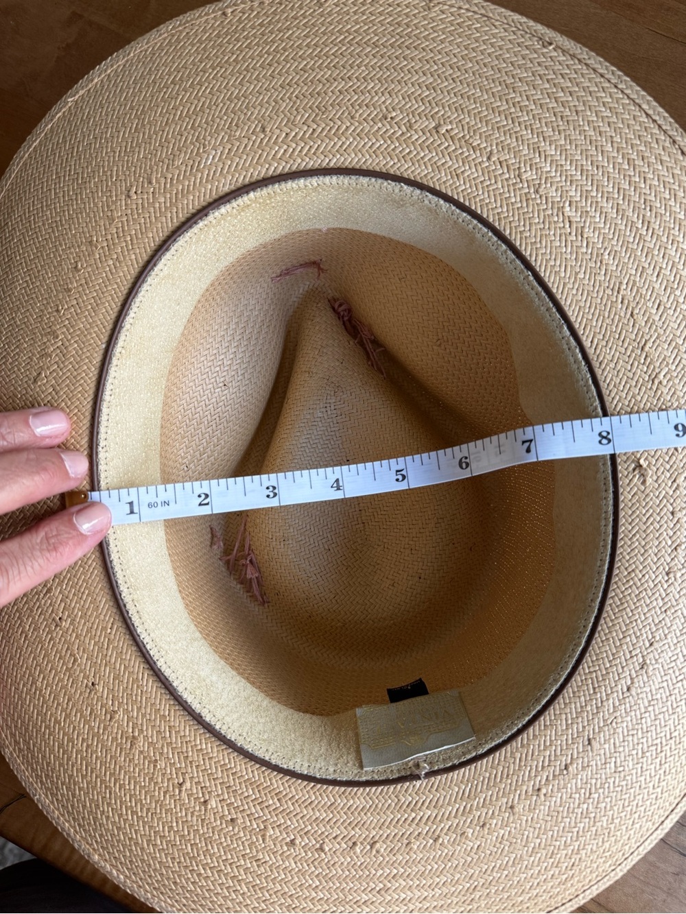 Vintage Straw Fedora Hat with Handmade Blush Band - Picture 16 of 16